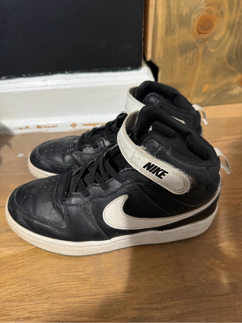 Nike Kids Black and White High-Top Sneakers